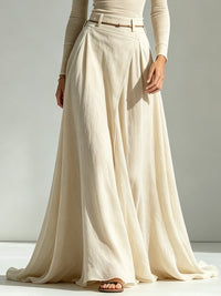 Conjunto de Falda Beige con cinturón - Beige