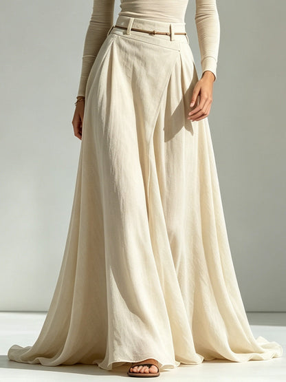 Conjunto de Falda Beige con cinturón - Beige