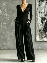 Conjunto Elegante Negro Tiro Alto con escote halter - Negro