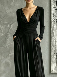 Conjunto Elegante Negro Tiro Alto con escote halter - Negro
