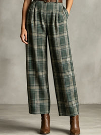 Mono Verde Sin Mangas con cuadros, cuello camisero y cinturón - Verde