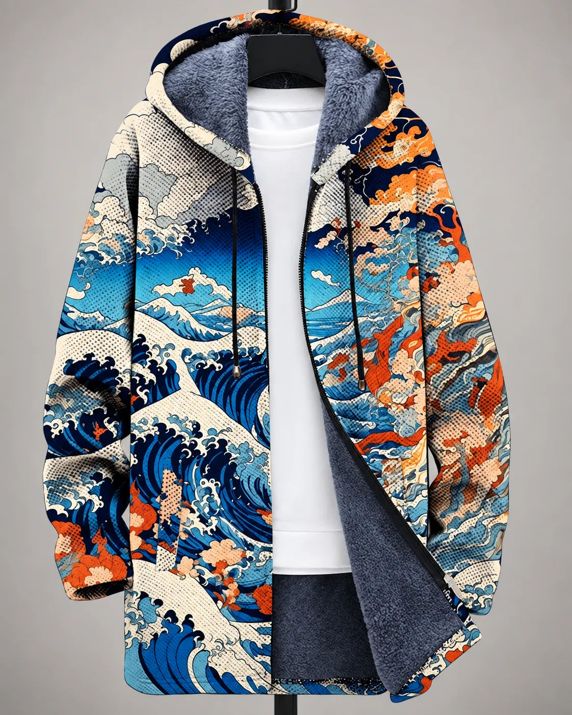 Celeste Ocean Art Hooded Jacket - Ocean Ember