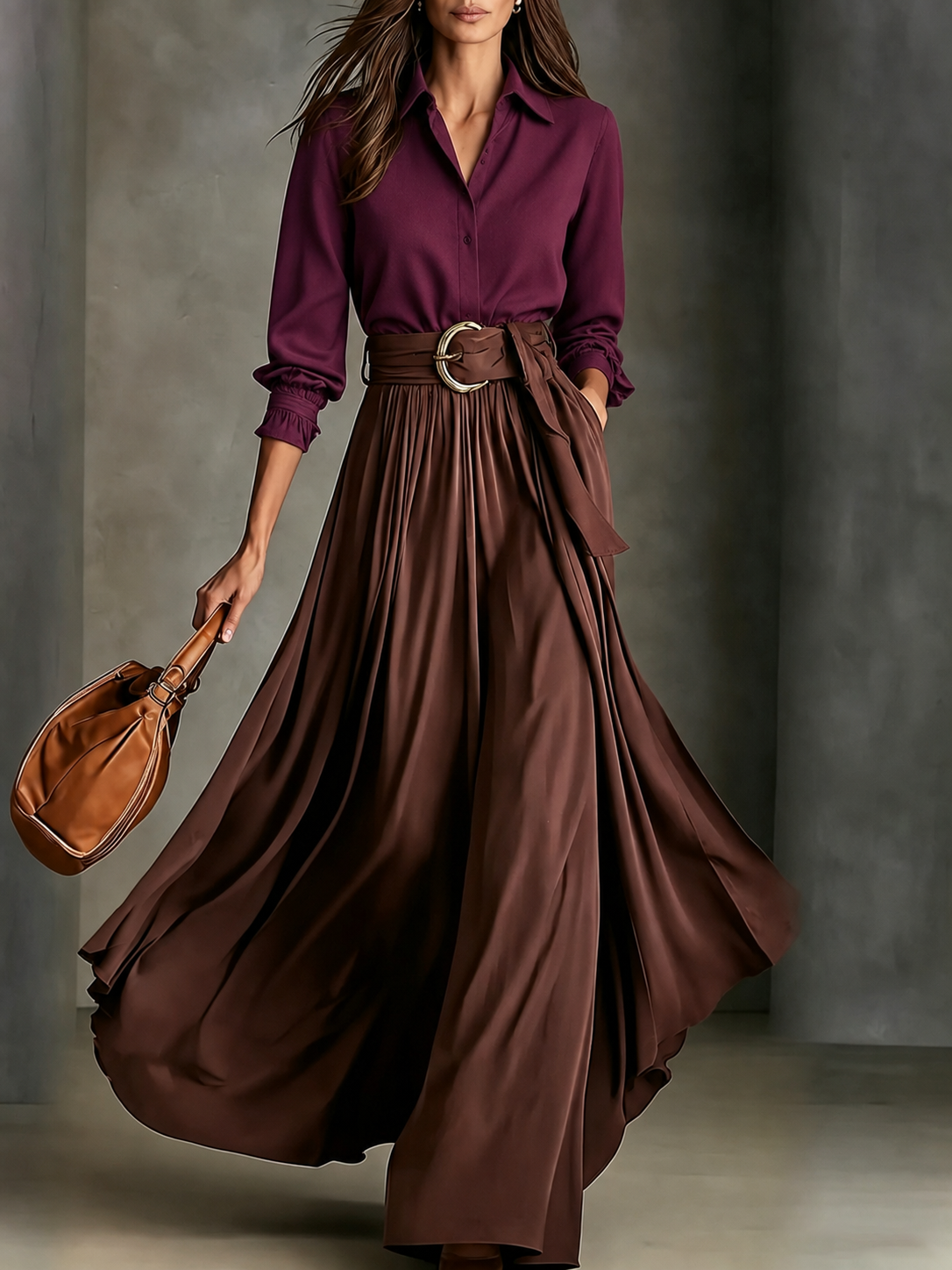 Blusa Morado con corte en A y plisado - Morado