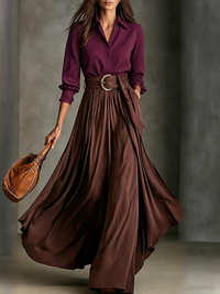 Blusa Morado con corte en A y plisado - Morado