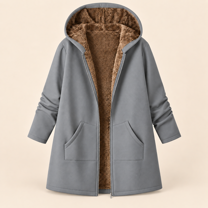 Evelyn | Cozy Sherpa-Lined Hooded Coat