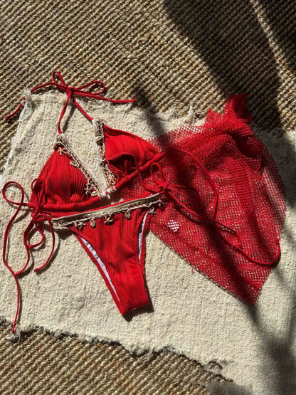 Bikini Sexy con tul - Rojo