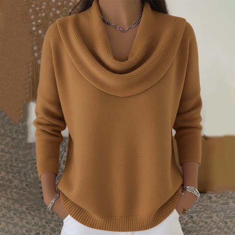 JULIETTE - Jersey de Cuello Drapeado - Rojo