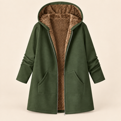 Evelyn | Cozy Sherpa-Lined Hooded Coat