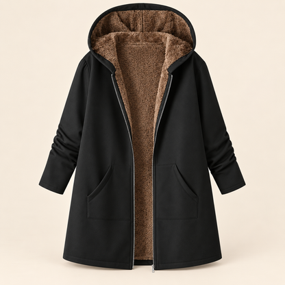Evelyn | Cozy Sherpa-Lined Hooded Coat