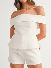 Conjunto de Dos Piezas con algodón y lino - Blanco