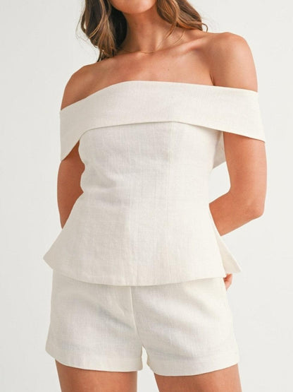 Conjunto de Dos Piezas con algodón y lino - Blanco
