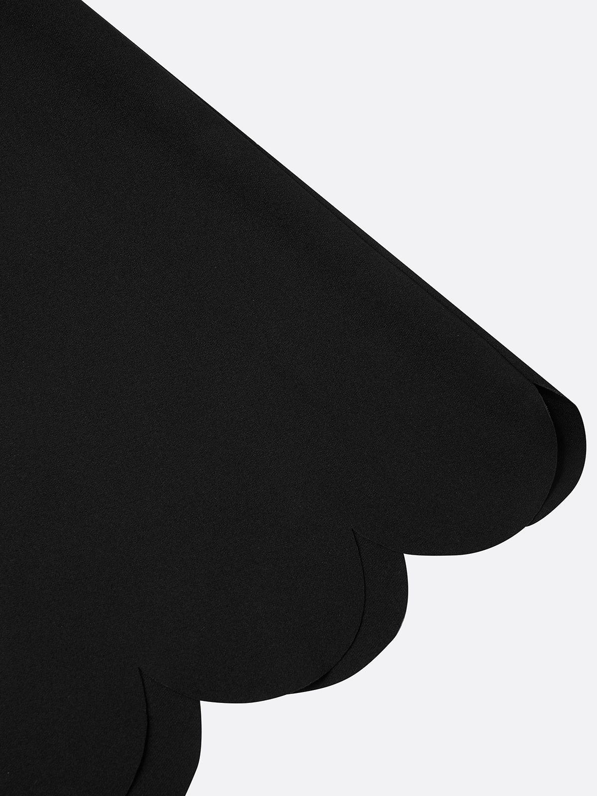 Vestido Midi Negro Manga Corta con escote cuadrado y corte en A - Negro