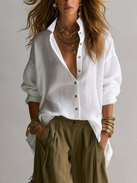 Conjunto Corte Holgado con pierna ancha - Blanco