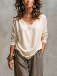 Conjunto de Tres Piezas Casual Beige Gris con por capas y pierna ancha - Beige Gris