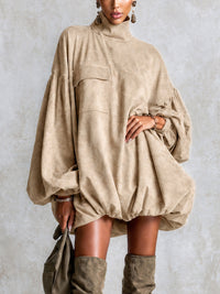 Minivestido Caqui Oversize con ante - Caqui