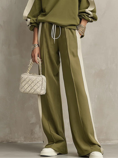 Conjunto Casual Oliva con cordón de ajuste y pierna ancha - Oliva