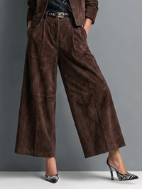 Conjunto Marrón Oscuro con ante y pierna ancha - Marrón Oscuro