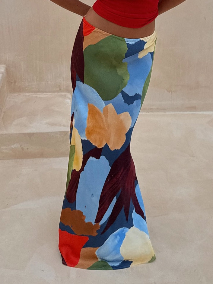 Abrigo Multicolor con estampado abstracto, estampado geométrico y punto