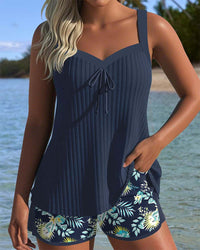 Κάρλα | Tankini με Ρίγες και Σορτς Παραλίας