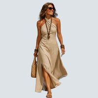 AGATHA – Vestido Con Escote Cruzado - fondo gris estudio