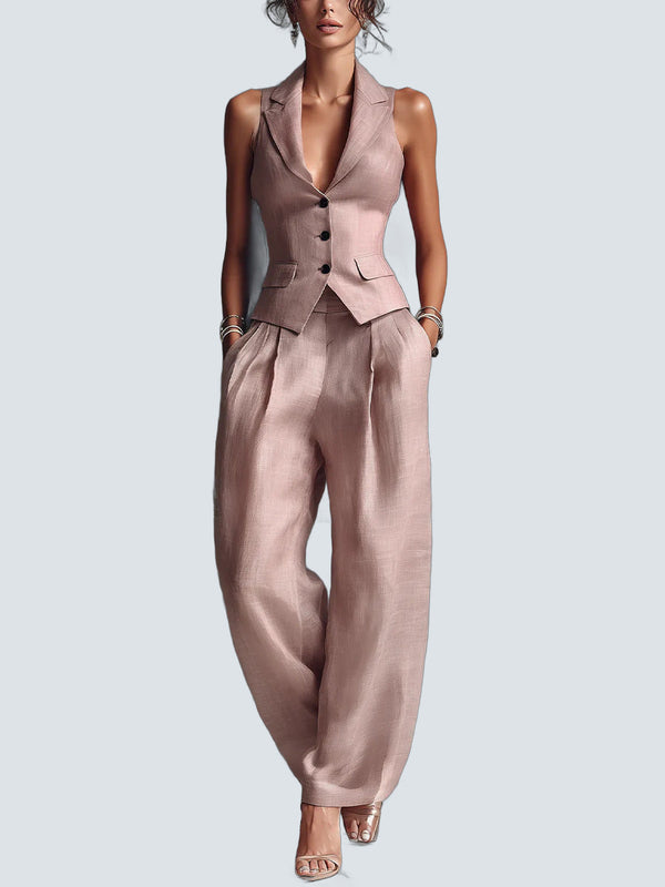 Conjunto Dos Piezas Escote V - fondo gris
