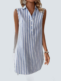 Frenzi Vestido Camisero Rayas - fondo gris