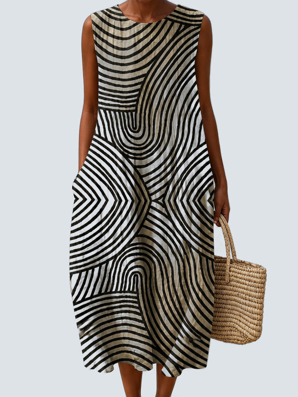 JADE Vestido Midi Estampado - fondo gris