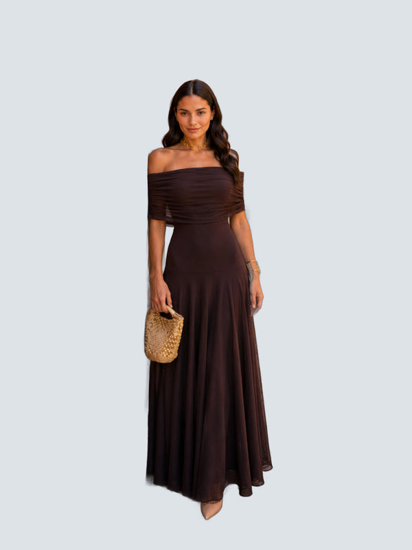 Vestido Toledo en color marron - fondo gris