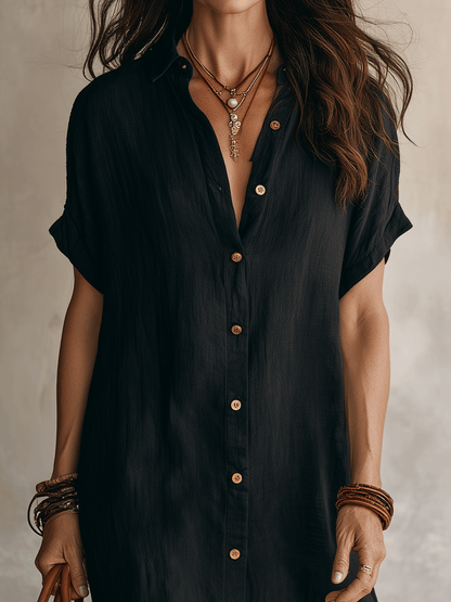 Vestido Casual Boho Corte Holgado - Blanco