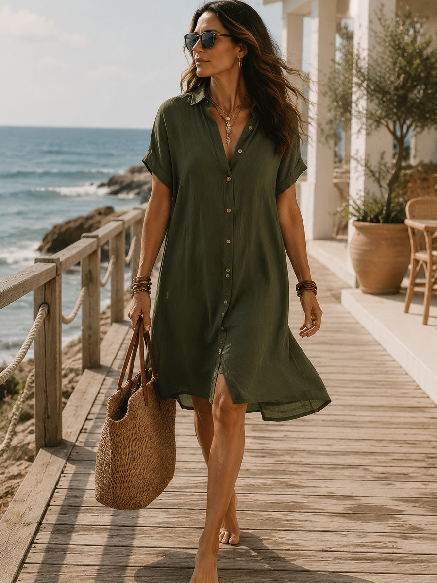 Vestido Casual Boho Corte Holgado - Blanco