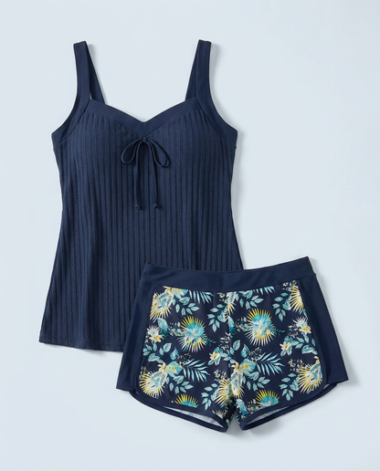 Carla | Tankini de Rayas con Short de Playa