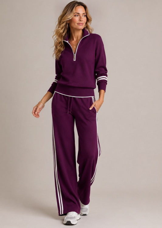 Ensemble Kate | Pull Demi-Zip & Pantalon Large