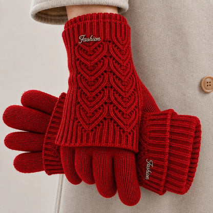 Amira – Luxury Knitted Winter Gloves with Ribbed Cuffs