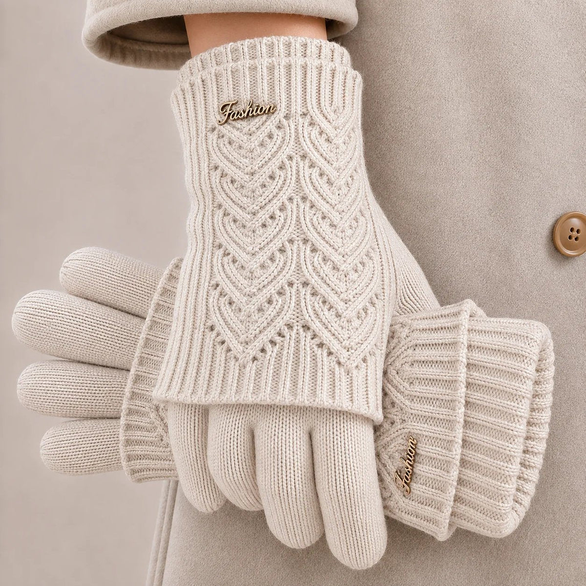 Amira – Luxury Knitted Winter Gloves with Ribbed Cuffs