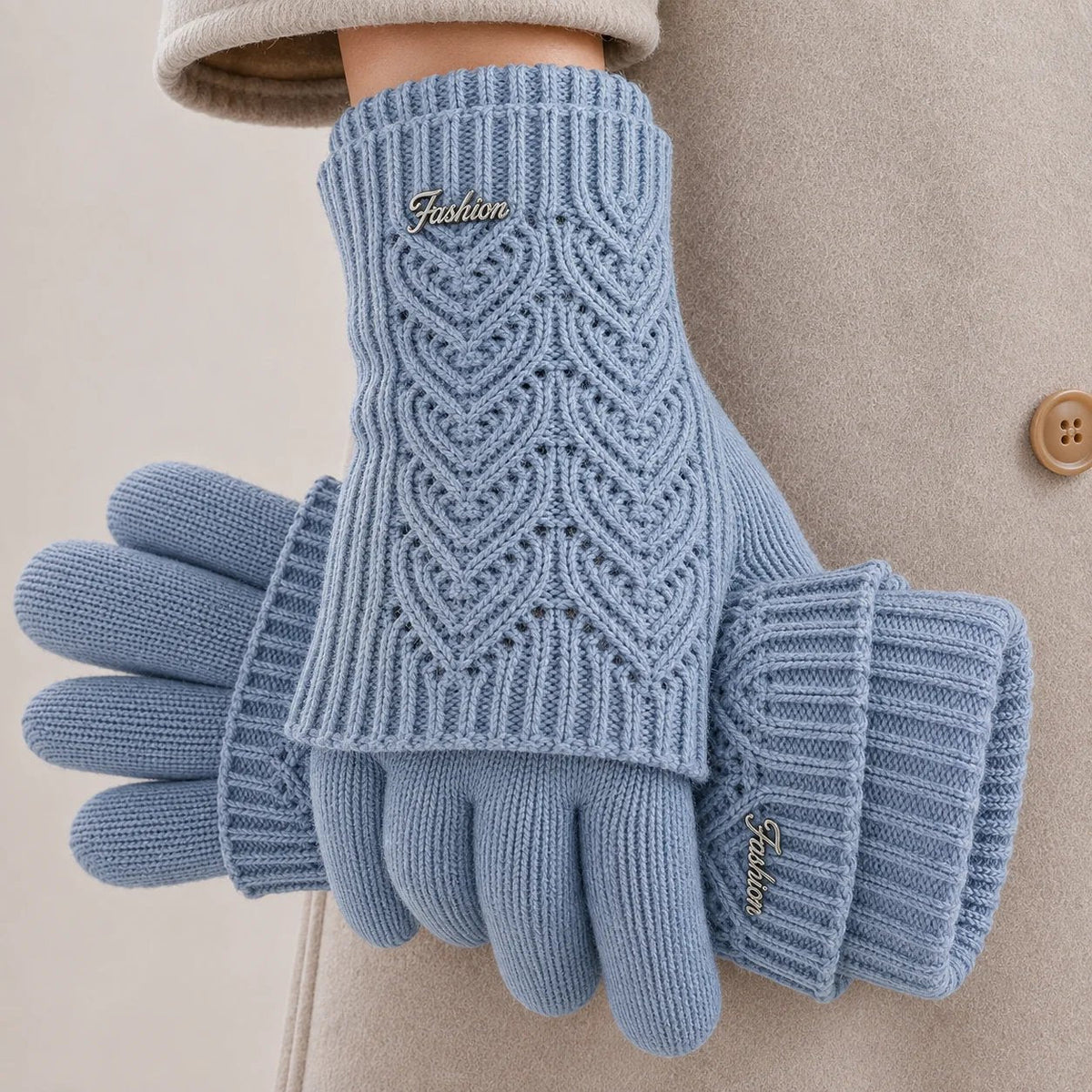 Amira – Luxury Knitted Winter Gloves with Ribbed Cuffs