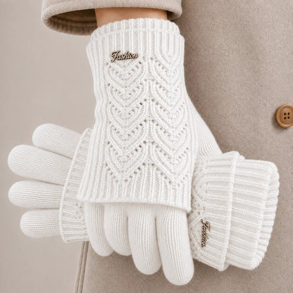 Amira – Luxury Knitted Winter Gloves with Ribbed Cuffs