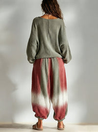 Conjunto Boho Verde Militar Corte Holgado con degradado - Verde Militar